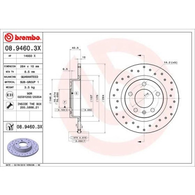 Brembo | Bremsscheibe | 08.9460.3X