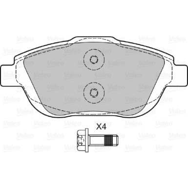 Valeo | Bremsbelagsatz, Scheibenbremse | 601053
