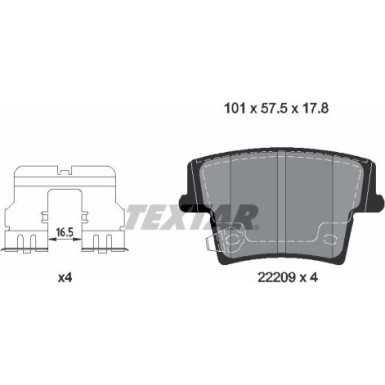 Textar | Bremsbelagsatz, Scheibenbremse | 2220901