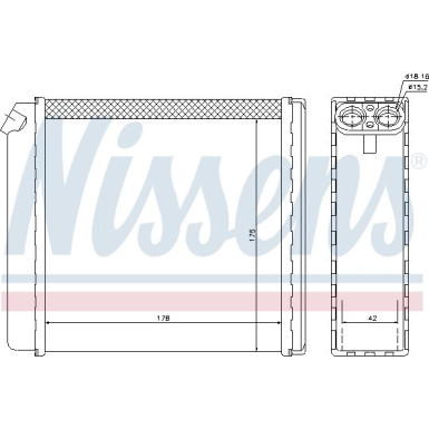 Nissens | Wärmetauscher, Innenraumheizung | 72636