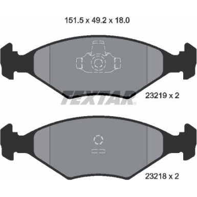 Textar | Bremsbelagsatz, Scheibenbremse | 2321901