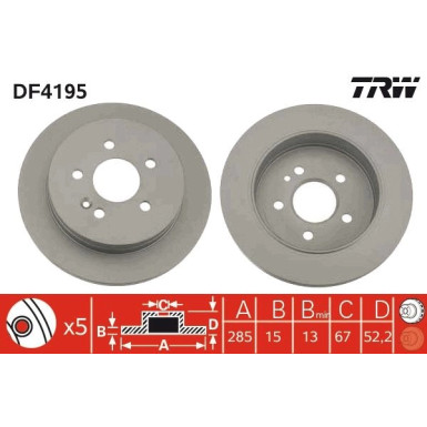 TRW | Bremsscheibe | DF4195