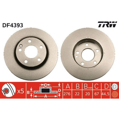 TRW | Bremsscheibe | DF4393