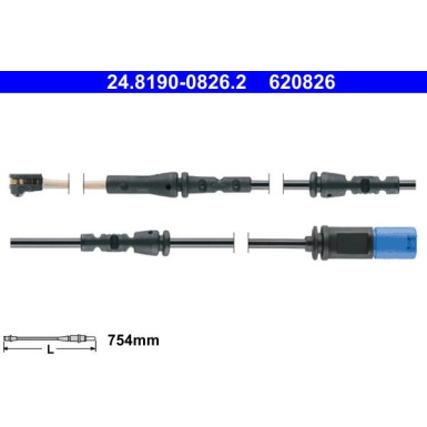 ATE | Warnkontakt, Bremsbelagverschleiß | 24.8190-0826.2