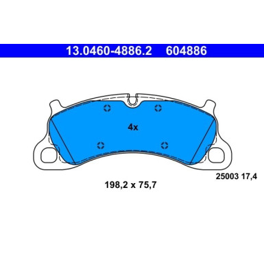 ATE | Bremsbelagsatz, Scheibenbremse | 13.0460-4886.2