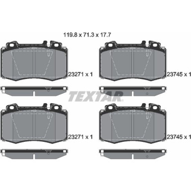 Textar | Bremsbelagsatz, Scheibenbremse | 2374502