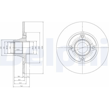 Delphi | Bremsscheibe | BG9033RS