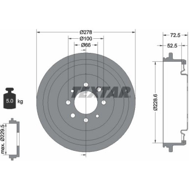 Textar | Bremstrommel | 94013700