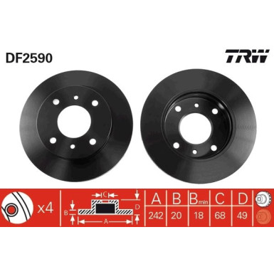 TRW | Bremsscheibe | DF2590