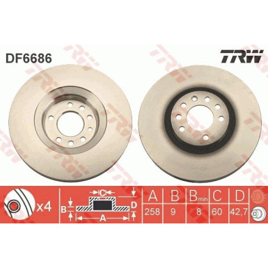 TRW | Bremsscheibe | DF6686