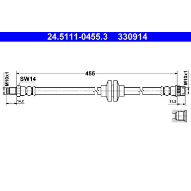 ATE | Bremsschlauch | 24.5111-0455.3