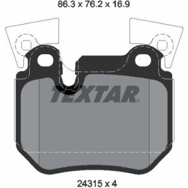 Textar | Bremsbelagsatz, Scheibenbremse | 2431501