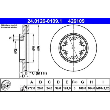 ATE | Bremsscheibe | 24.0126-0109.1