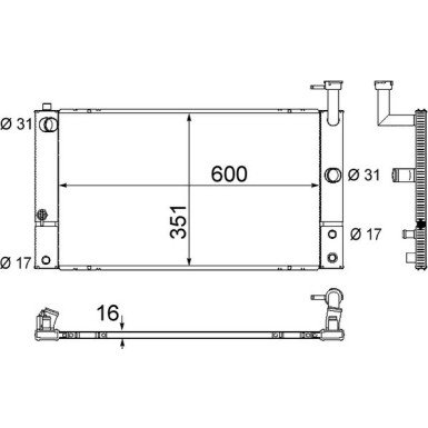 Mahle | Kühler, Motorkühlung | CR 1855 000S