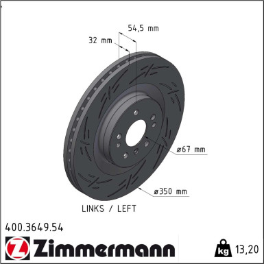 Zimmermann | Bremsscheibe | 400.3649.54