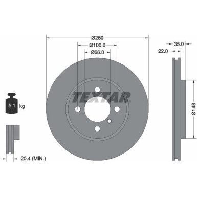 Textar | Bremsscheibe | 92026503