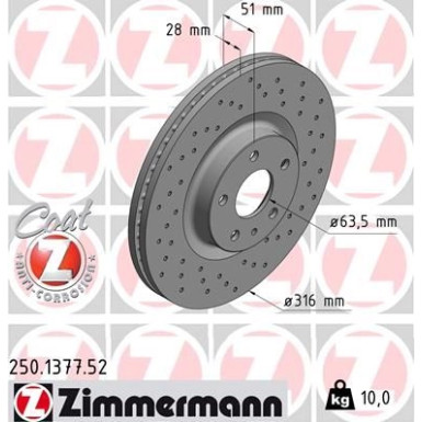 Zimmermann | Bremsscheibe | 250.1377.52