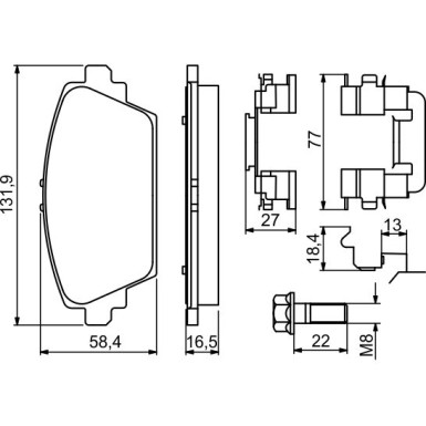 BOSCH | Bremsbelagsatz, Scheibenbremse | 0 986 494 629