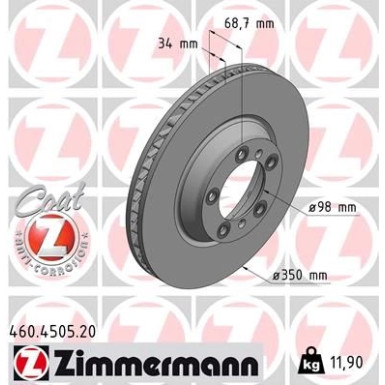 Zimmermann | Bremsscheibe | 460.4505.20