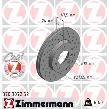 Zimmermann | Bremsscheibe | 370.3072.52