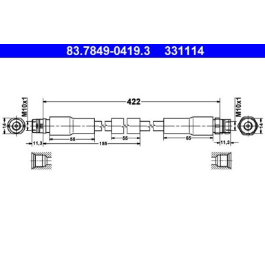 ATE | Bremsschlauch | 83.7849-0419.3