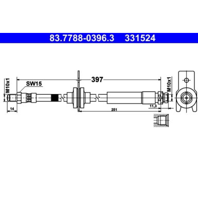 ATE | Bremsschlauch | 83.7788-0396.3