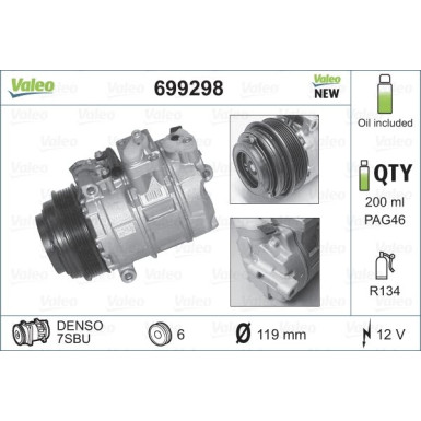 Valeo | Kompressor, Klimaanlage | 699298