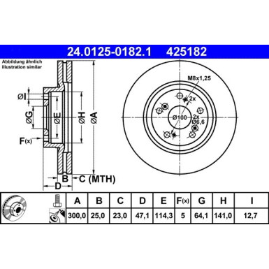 ATE | Bremsscheibe | 24.0125-0182.1