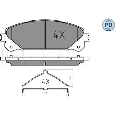 Meyle | Bremsbelagsatz, Scheibenbremse | 025 244 5218/PD