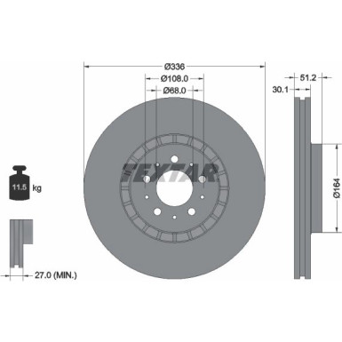 Textar | Bremsscheibe | 92126705