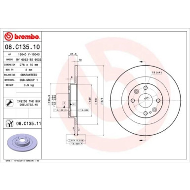 Brembo | Bremsscheibe | 08.C135.11