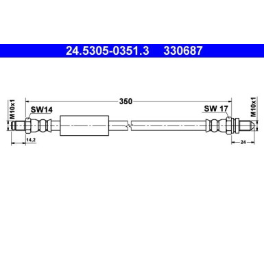 ATE | Bremsschlauch | 24.5305-0351.3