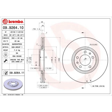 Brembo | Bremsscheibe | 09.9264.11