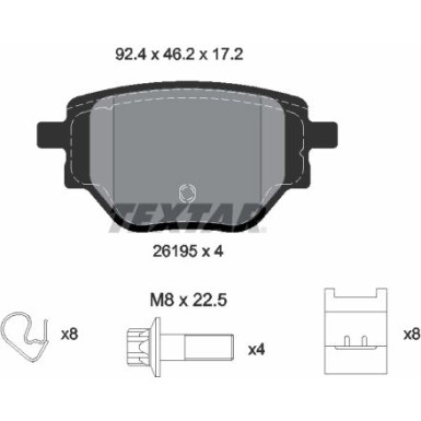 Textar | Bremsbelagsatz, Scheibenbremse | 2619501