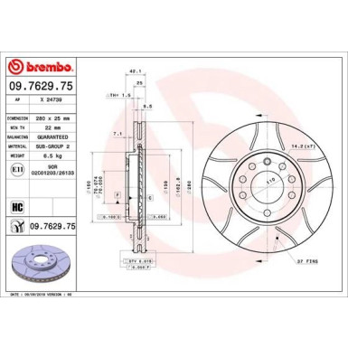 Brembo | Bremsscheibe | 09.7629.75