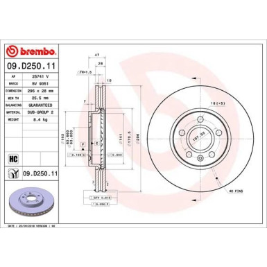 Brembo | Bremsscheibe | 09.D250.11