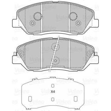 Valeo | Bremsbelagsatz, Scheibenbremse | 598937