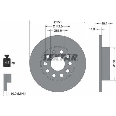 Textar | Bremsscheibe | 92121103