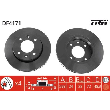 TRW | Bremsscheibe | DF4171