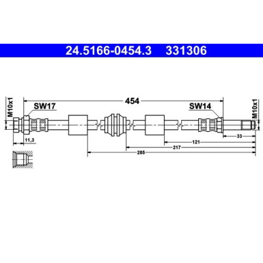 ATE | Bremsschlauch | 24.5166-0454.3