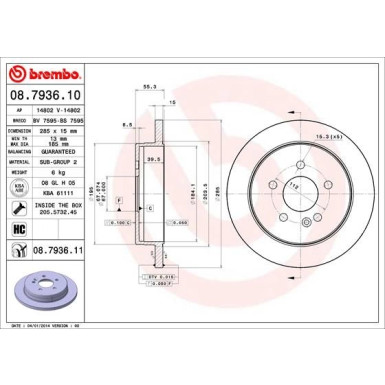 Brembo | Bremsscheibe | 08.7936.11