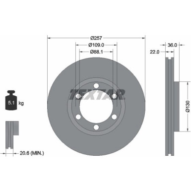 Textar | Bremsscheibe | 92075800