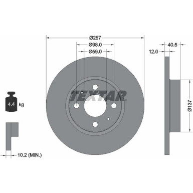 Textar | Bremsscheibe | 92236703