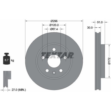 Textar | Bremsscheibe | 92186903