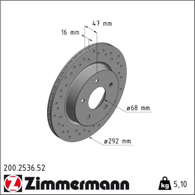 Zimmermann | Bremsscheibe | 200.2536.52