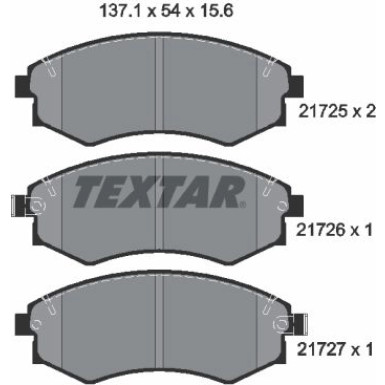 Textar | Bremsbelagsatz, Scheibenbremse | 2172502