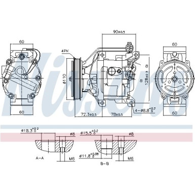 Nissens | Kompressor, Klimaanlage | 890047