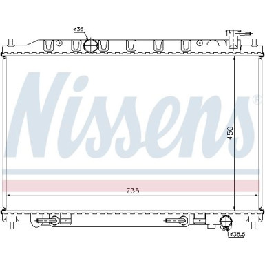 Nissens | Kühler, Motorkühlung | 68712