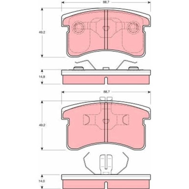 TRW | Bremsbelagsatz, Scheibenbremse | GDB3126 TRW | Bremsbelagsatz, Scheibenbremse | GDB3126