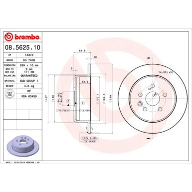 Brembo | Bremsscheibe | 08.5625.10